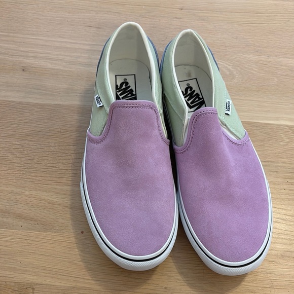 Vans Shoes - Vans Slip-On Shoes in Purple and Green